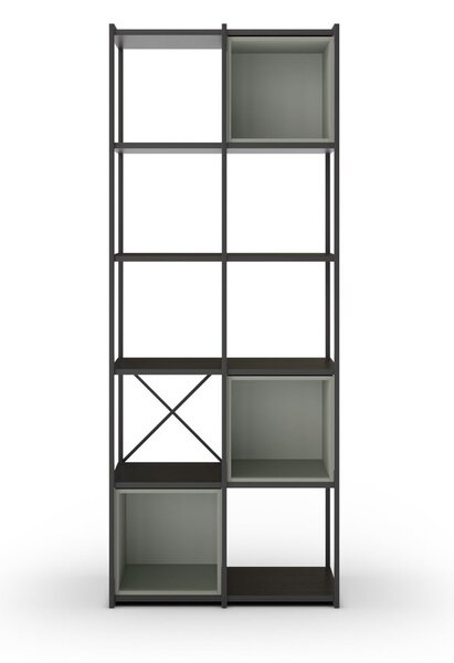 Zielono-czarny regał 71x179 cm Anya – Marckeric