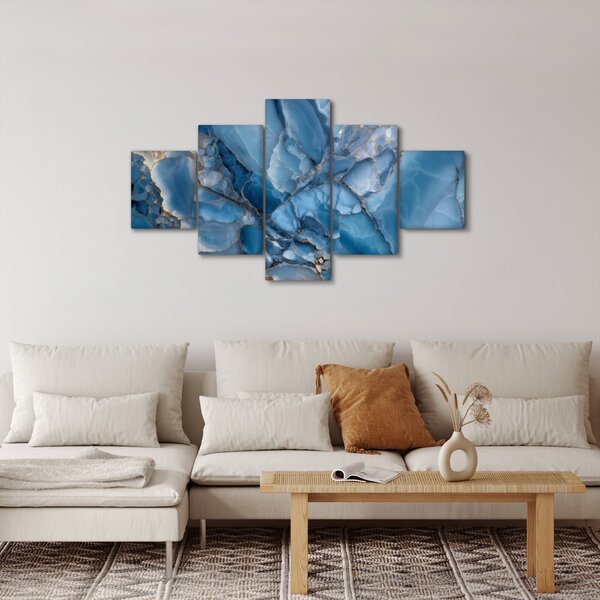Obraz - Niebieski zróżnicowany marmur (125x70 cm)