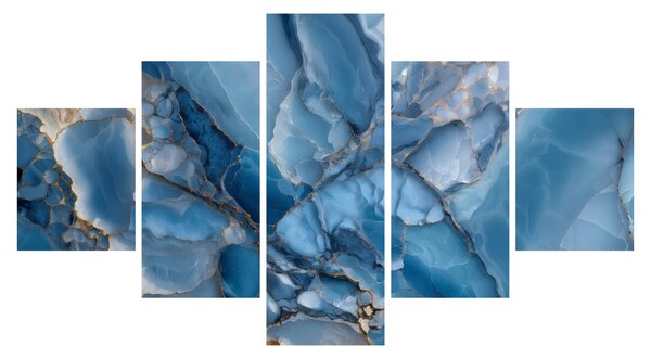 Obraz - Niebieski zróżnicowany marmur (125x70 cm)