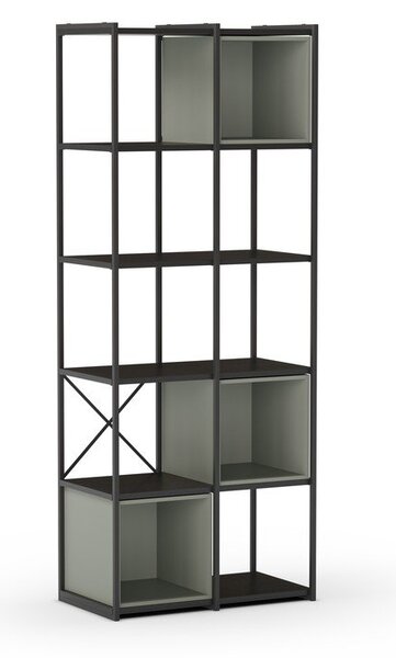 Zielono-czarny regał 71x179 cm Anya – Marckeric