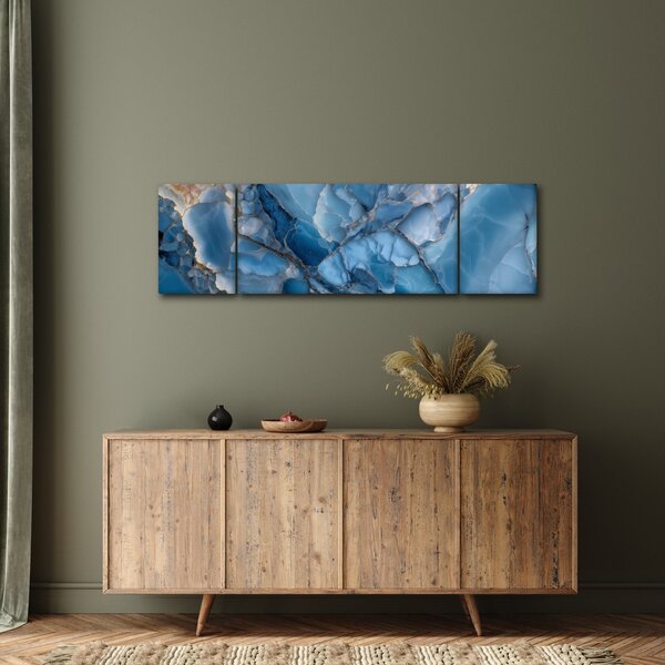 Obraz - Niebieski zróżnicowany marmur (170x50 cm)