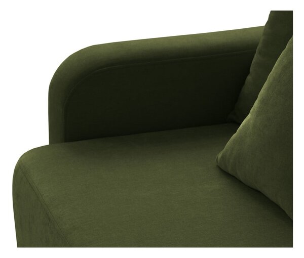 Zielona rozkładana sofa ze schowkiem 231 cm Elen – Micadoni
