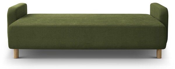 Zielona rozkładana sofa ze schowkiem 231 cm Elen – Micadoni