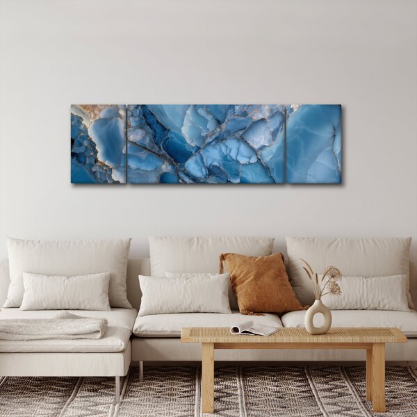 Obraz - Niebieski zróżnicowany marmur (170x50 cm)