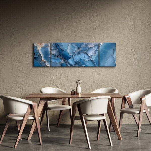 Obraz - Niebieski zróżnicowany marmur (170x50 cm)