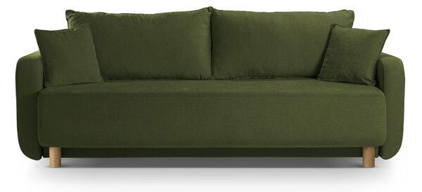 Zielona rozkładana sofa ze schowkiem 231 cm Elen – Micadoni
