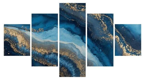 Obraz - Niebieska marmurowa abstrakcja (125x70 cm)
