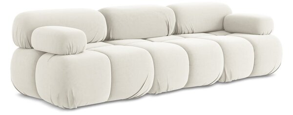 Biała aksamitna sofa modułowa 285 cm Lokua – Makamii