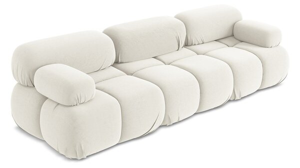 Biała aksamitna sofa modułowa 285 cm Lokua – Makamii