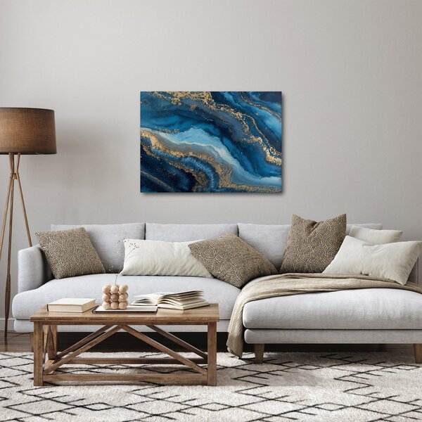 Obraz - Niebieska marmurowa abstrakcja (70x50 cm)