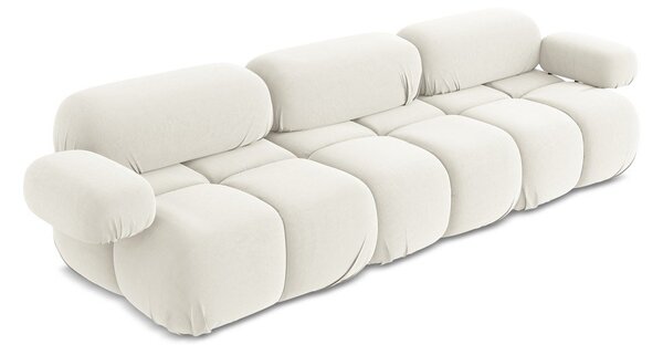 Biała aksamitna sofa modułowa 285 cm Lokua – Makamii