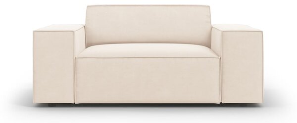 Beżowy aksamitny fotel Jodie – Micadoni Home