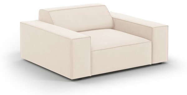 Beżowy aksamitny fotel Jodie – Micadoni Home