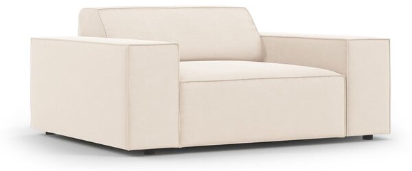 Beżowy aksamitny fotel Jodie – Micadoni Home