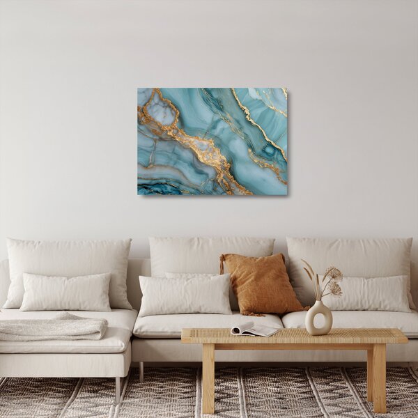 Obraz na szkle - Turkusowy marmur (70x50 cm)