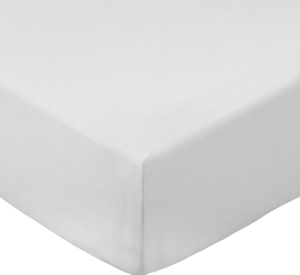 Białe prześcieradło z perkalu bawełnianego z gumką 90x190 cm Cotton Percale – Bianca