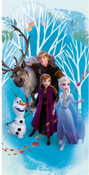 Niebieski bawełniany ręcznik dziecięcy 70x140 cm Frozen "Blue" – Jerry Fabrics