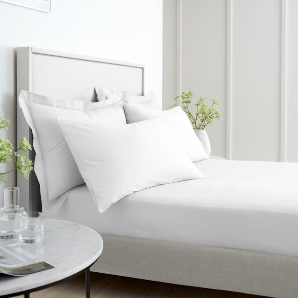 Białe prześcieradło z perkalu bawełnianego z gumką 90x190 cm Cotton Percale – Bianca