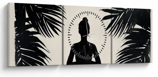 Obraz - Joga (z zegarem) (90x30 cm)