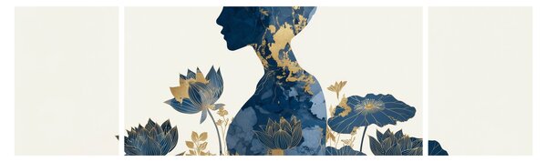 Obraz - Marmurowy profil kobiety (170x50 cm)