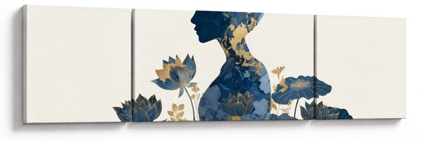 Obraz - Marmurowy profil kobiety (170x50 cm)