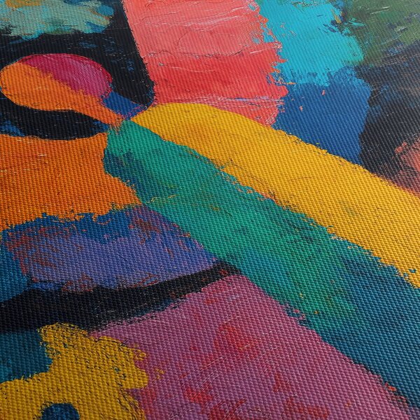 Obraz - Abstrakcyjny anioł z kwiatami (z zegarem) (90x30 cm)