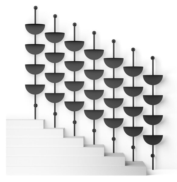 Czarny metalowy modułowy system półek 27x203,5 cm Solis – Umbra