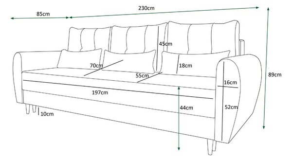 Czarna sofa rozkładana Z3-B11