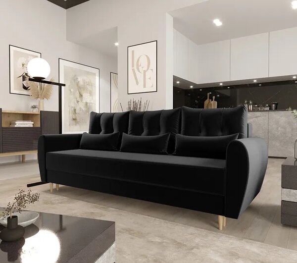 Czarna sofa rozkładana Z3-B11