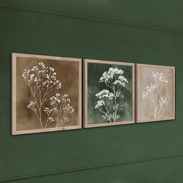 Obrazy zestaw 3 szt. 30x30 cm Floral Imprint – Styler