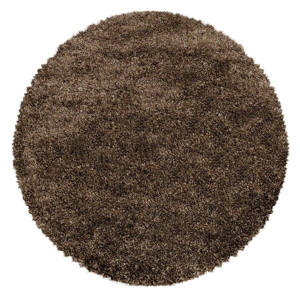 Ciemnobrązowy okrągły dywan ø 80 cm Fluffy – Ayyildiz Carpets