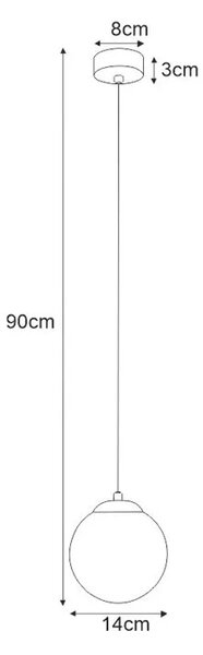 Nowoczesna lampa wisząca szklana kula - A490 C8-K29