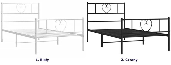 Czarne pojedyncze łóżko metalowe 80x200 cm T7-K18