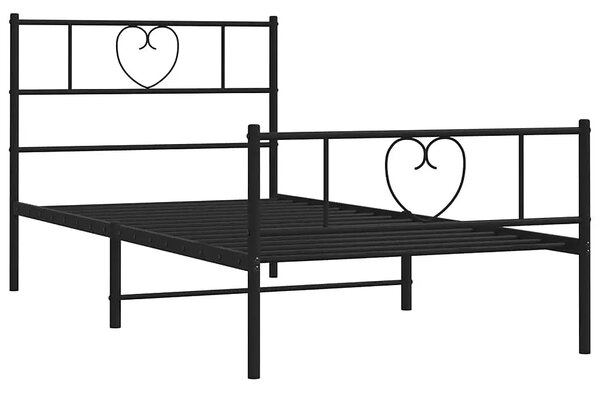 Czarne pojedyncze łóżko metalowe 80x200 cm T7-K18