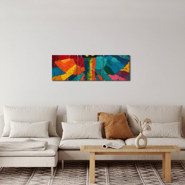 Obraz - Malowany anioł (z zegarem) (90x30 cm)