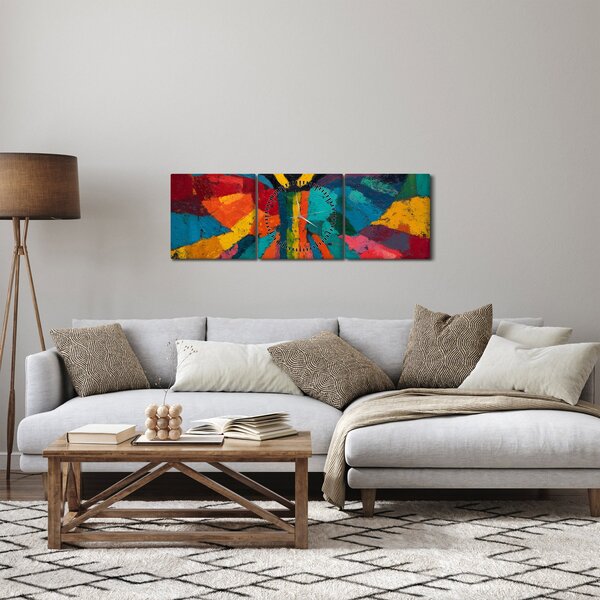 Obraz - Malowany anioł (z zegarem) (90x30 cm)