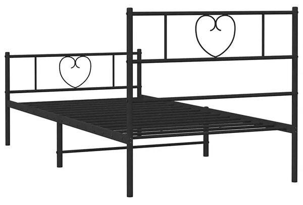 Czarne pojedyncze łóżko metalowe 80x200 cm T7-K18