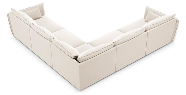 Beżowy aksamitny narożnik Vanda – Mazzini Sofas