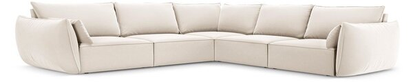 Beżowy aksamitny narożnik Vanda – Mazzini Sofas