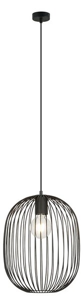 Czarna pojedyncza wisząca lampa industrialna - D126 H3-C49