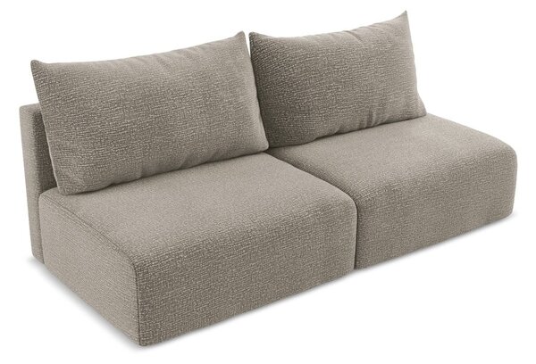 Beżowa rozkładana/ze schowkiem sofa 216 cm Kalena – Makamii