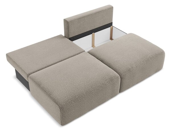 Beżowa rozkładana/ze schowkiem sofa 216 cm Kalena – Makamii