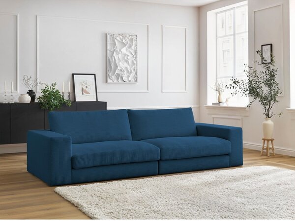 Ciemnoniebieska sztruksowa sofa 274 cm Leonard – Bobochic Paris