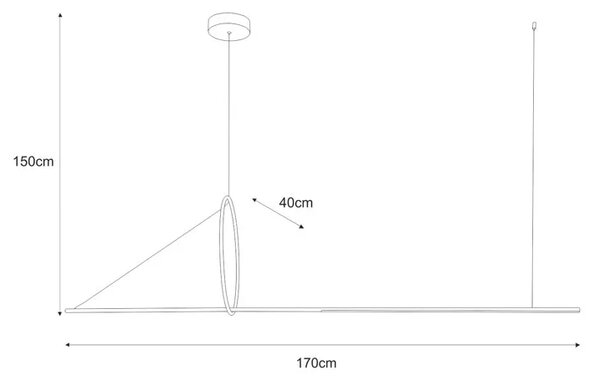 Czarna duża dekoracyjna lampa LED nad stół i wyspę - 3X A502 T1-W22