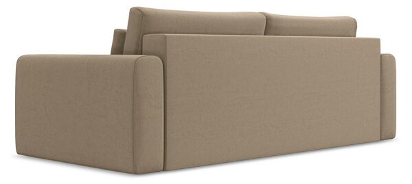 Jasnobrązowa aksamitna rozkładana/ze schowkiem sofa 238 cm Kapua – Makamii