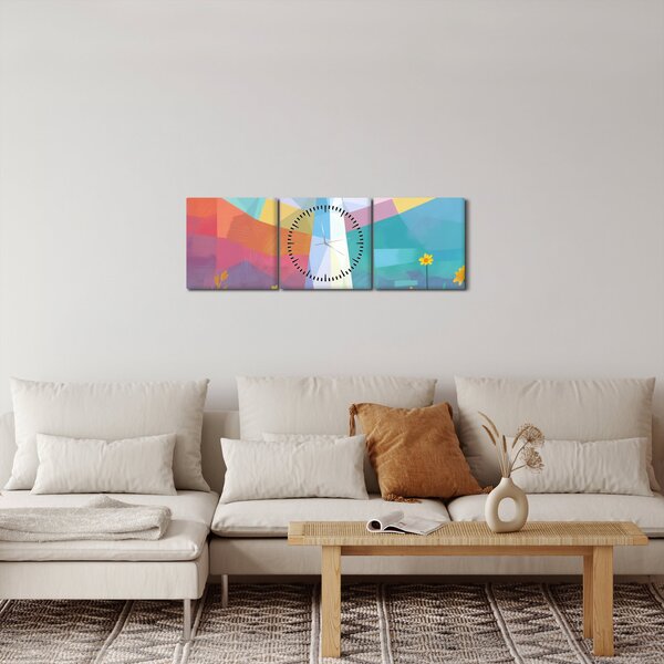 Obraz - Strażnik kwiatów (z zegarem) (90x30 cm)