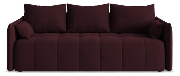 Bordowa rozkładana/ze schowkiem sofa 225 cm Moku – Makamii