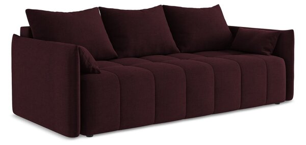 Bordowa rozkładana/ze schowkiem sofa 225 cm Moku – Makamii