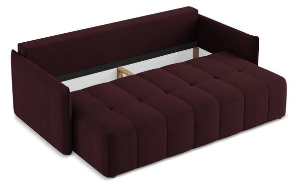 Bordowa rozkładana/ze schowkiem sofa 225 cm Moku – Makamii