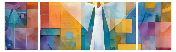 Obraz - Geometryczny anioł (170x50 cm)
